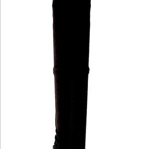 Thigh high black suede boots